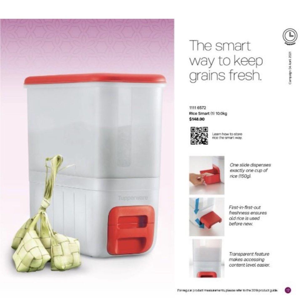Tupperware rice dispenser, Furniture & Home Living, Kitchenware