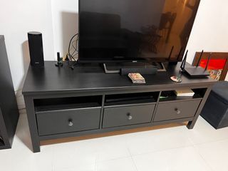 Ikea Hemnes Black Brown TV Bench