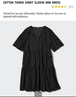Uniqlo Cotton Tiered Short Sleeve Mini Dress