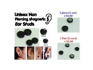 Unisex Non Piercing Magnetic Ear Stud (Strong Magnet)