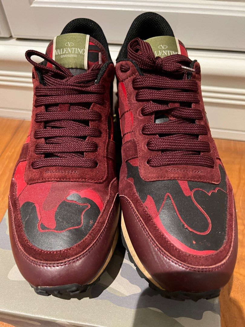 Valentino red top camo sneakers