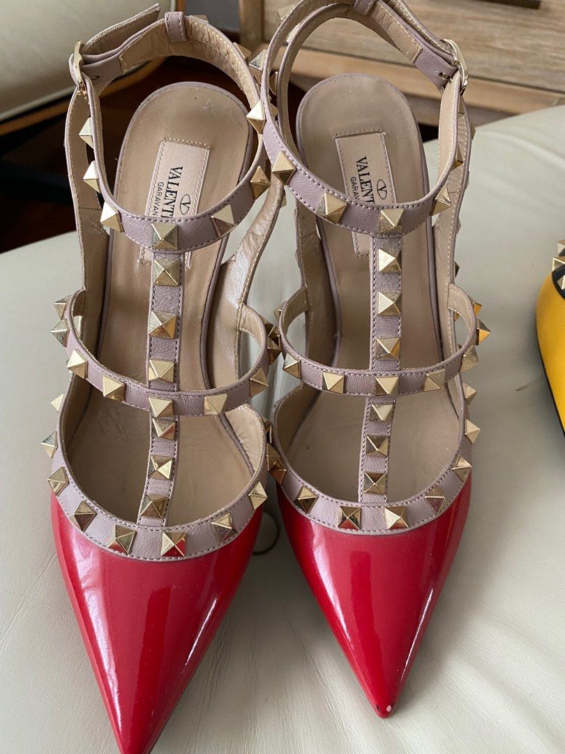 Red valentino rockstud heels outlet
