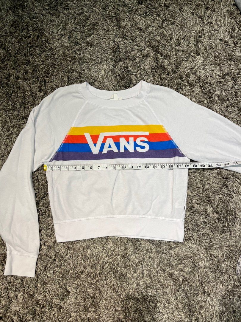 Rainbow vans crop top sales