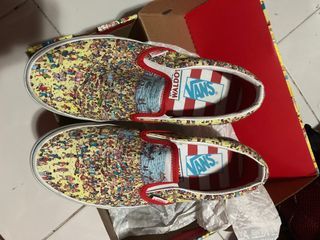 vans slip on wheres waldo