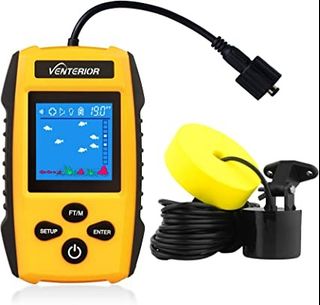 Venterior Portable Fish Finder Kayak Fishing Gear Depth Finder with LCD  Display and Sonar Transducer, Sports Equipment, Fishing on Carousell