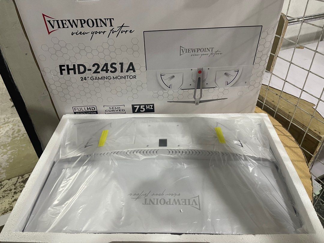 VIEWPOINT 24”MONITOR 75hz SEMI CURVED WHITE COLOR, Computers & Tech