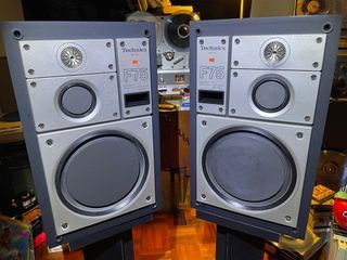 Vintage 1984 Technics SB-F75 Speakers 3 Way Honeycomb Disc Tweeter Flat Woofer Rare!!
