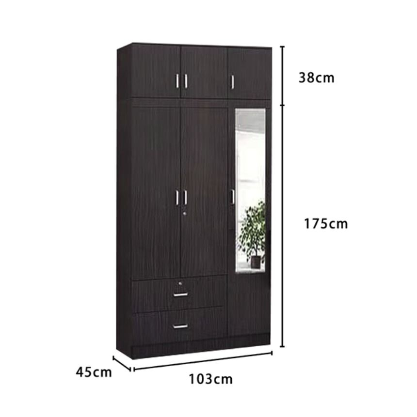 Wardrobe/Storage Wardrobe with Top and Mirror Free install, Furniture