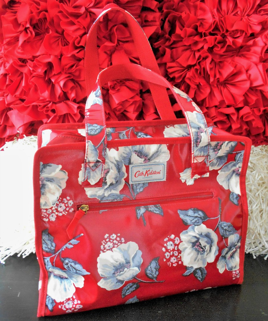 Work School Gym Travel Student Mommy Shopper Overnight Tote Bag Cath Kidston London Red Floral Mi Pac Tapestry Authentic