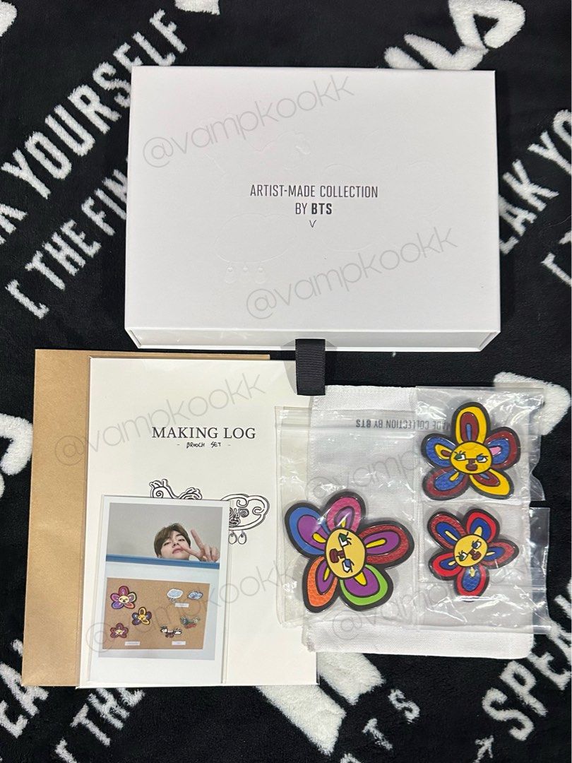 K-Star Artist Made Collection - V Taehyung Flower Buddies Brooch Set