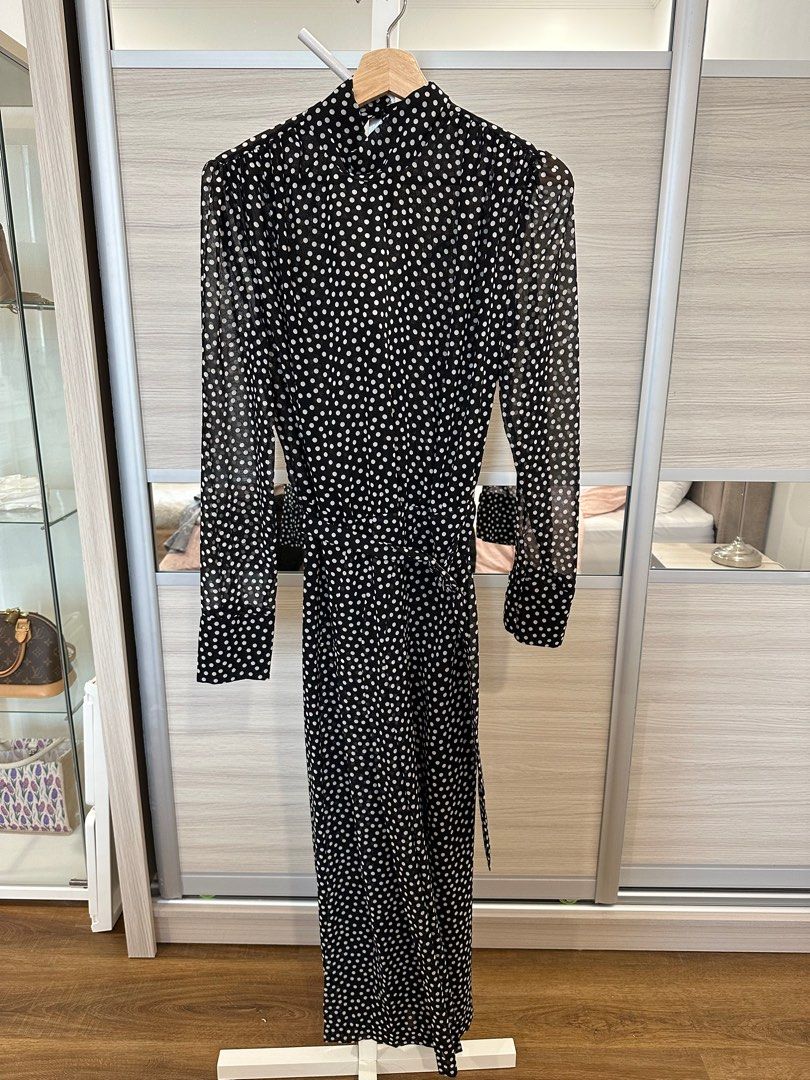 Zara polka best sale dot belt dress