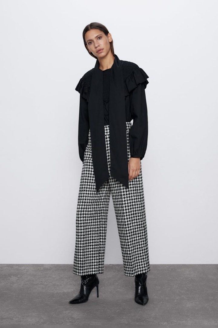 Zara tweed trousers top