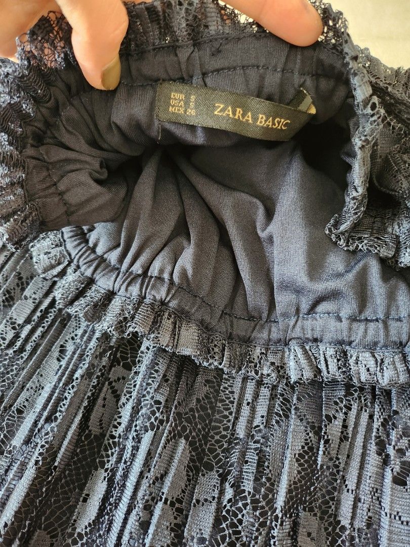 Zara Lace Pleated Skirt, Women's Fashion, Bottoms, Skirts on Carousell