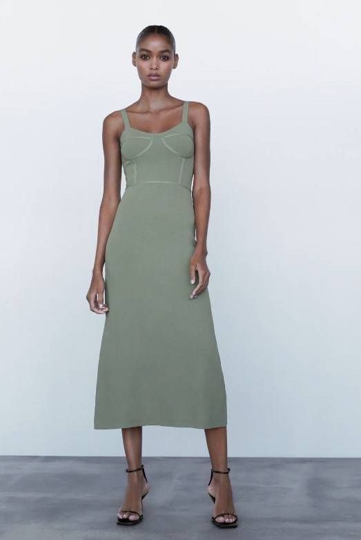 Grey knitted dress zara sale