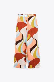 ZARA SATIN PRINTED WIDE LEG PANTS ( NEW SEASON SUMMER 2023 )