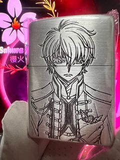 🔥ZIPPO🔥2022年 日版  《CODE GAESS 反叛的鲁鲁修》 - 朱雀 GEASS 藍色騎士證 镀银 雙面雕刻 紀念版 打火機