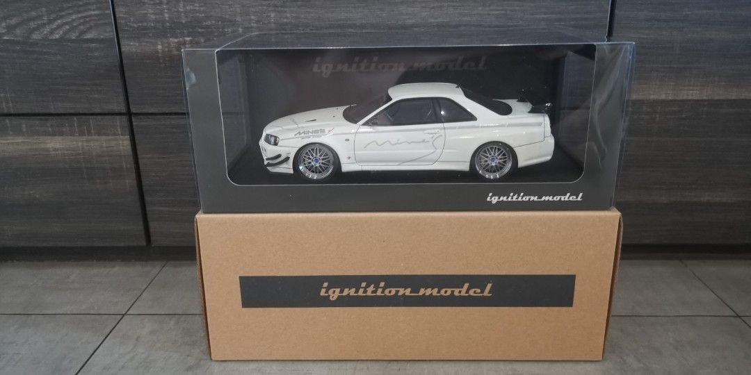 激安商品 Toys Toys, & Hobbies IG0347, # White) (Pearl Rims BBS R34 Mine's GT-R Skyline Nissan Model Ignition 1/18 & Carousell on Games 乗用車