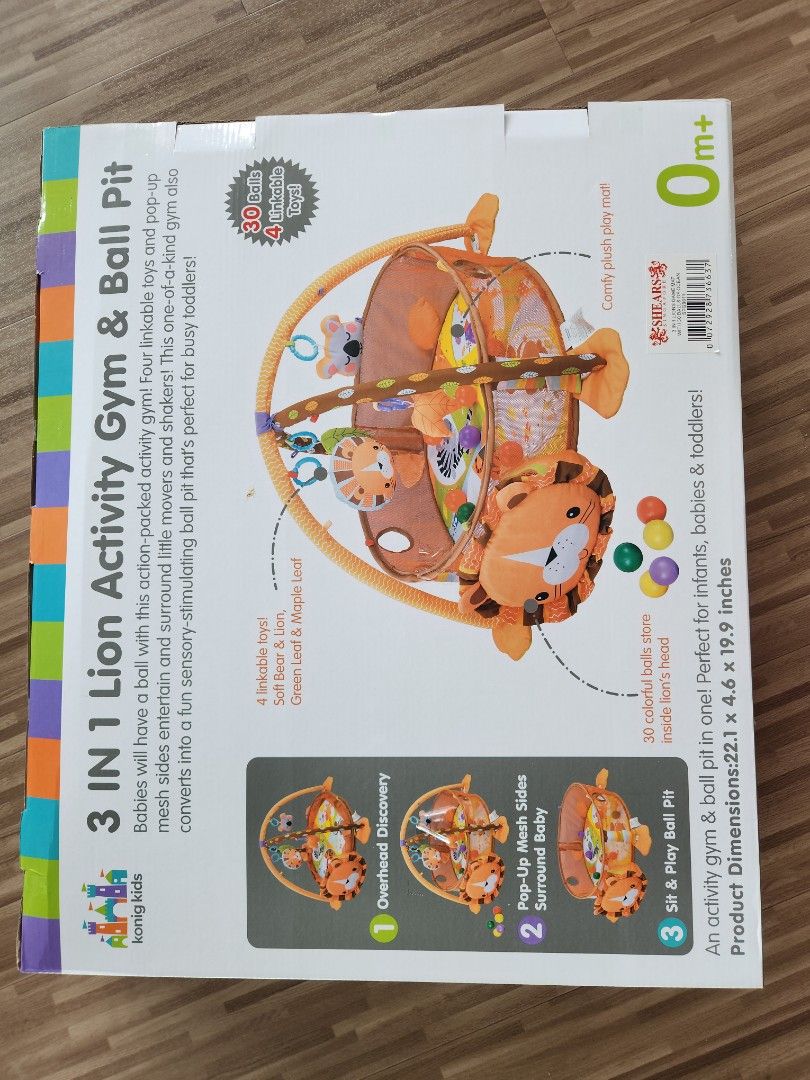 3 in 1 lion activity gym & ball pit shop