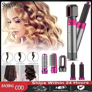 5 in 1 Hair Blower Hair Straightener Curler Hot Air Brush Hair Styling Comb Negative ion Hair Dryer