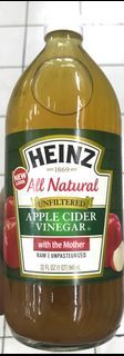 946mL Heinz All Natural Unfiltered Apple Cider Vinegar 32oz with the Mother Raw Unpasteurized