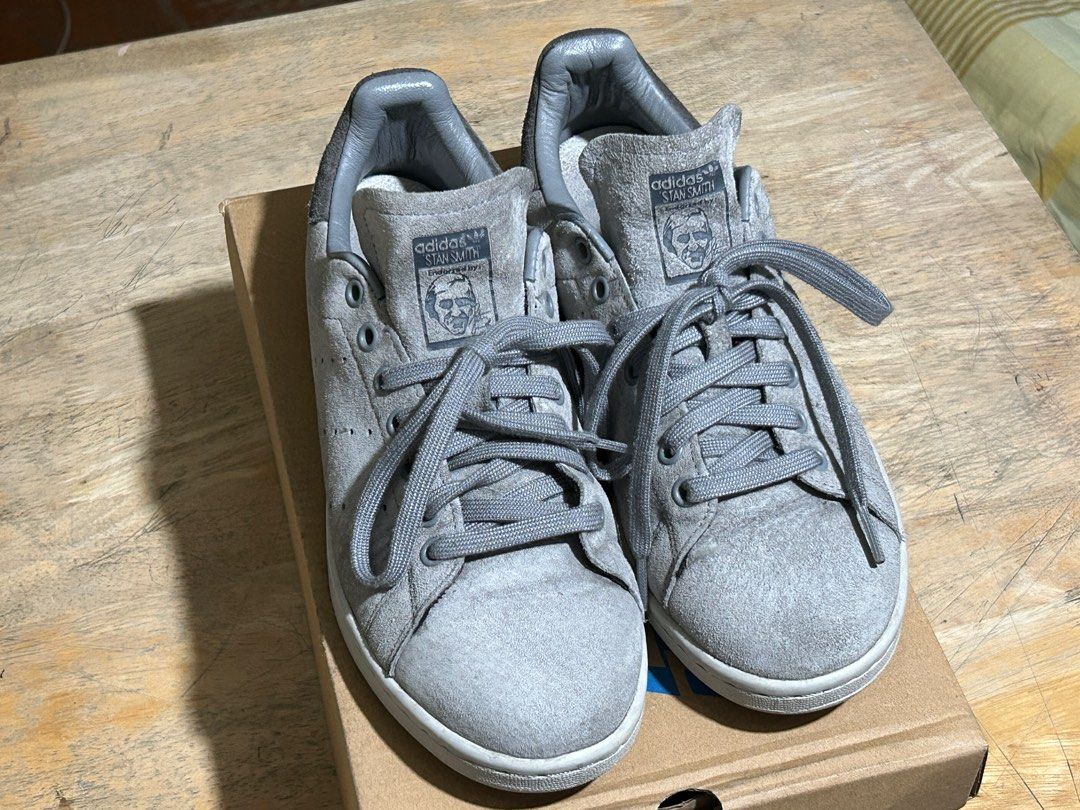 Adidas Classic Stan Grey Suede Shoes, Men's Fashion, Sneakers on