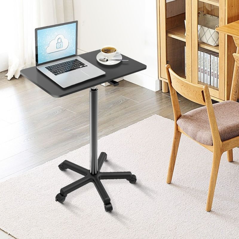 Adjustable Rolling Laptop Desk with Wheels Sit Stand Mobile, Furniture