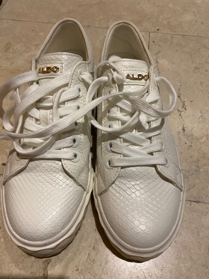 Aldo white leather sneakers online