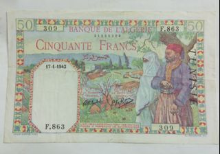 Algeria 50 francs 1942
