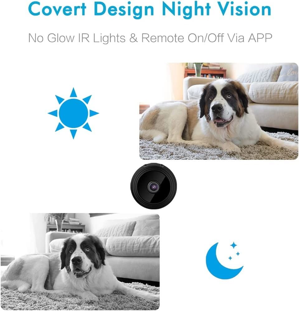 Mini Wireless WiFi Camera HD 1080P Home Security Cameras with Feed Covert  Baby Nanny Cam with Cell Phone App Tiny Smart Pet Dog Cameras with Night
