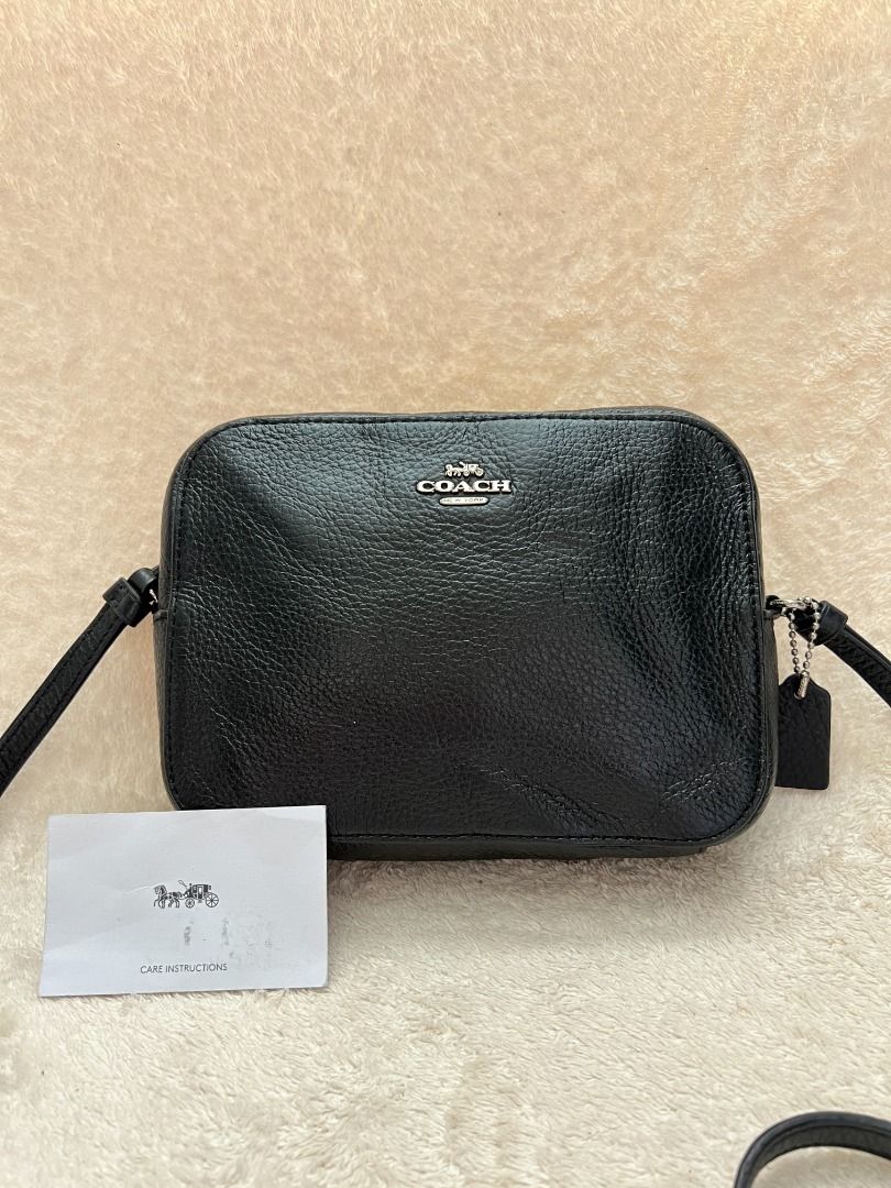 Authentic Coach Mini Pebbled Leather Camera Crossbody Bag, Luxury, Bags