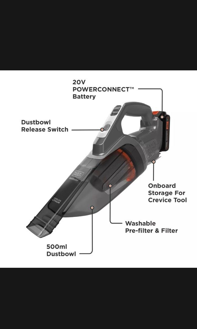 BLACK+DECKER Dustbuster 20V MAX* POWERCONNECT Cordless Handheld