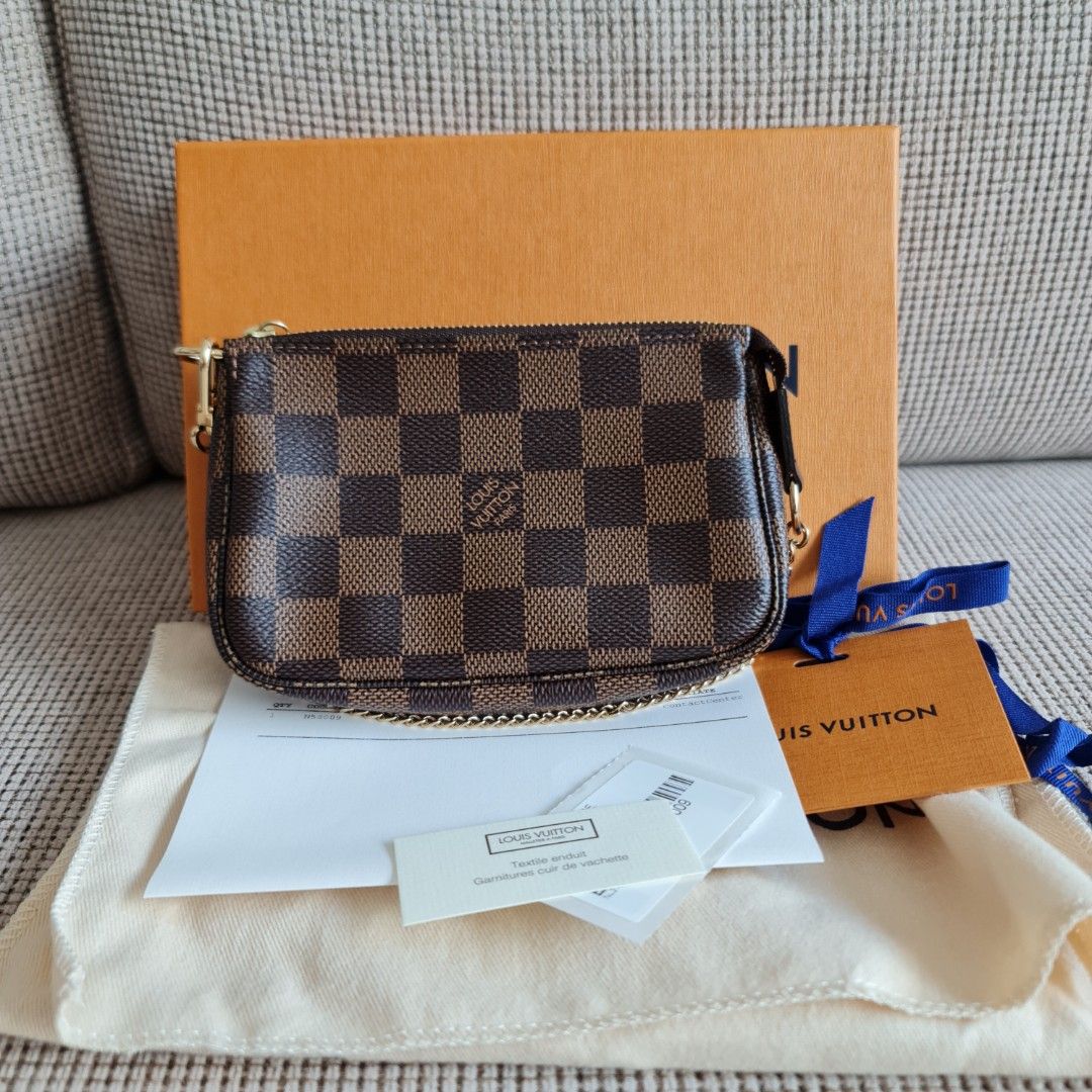 Authentic Louis Vuitton Damier Azur Pochette Cosmetic Pouch Bag, Luxury,  Bags & Wallets on Carousell
