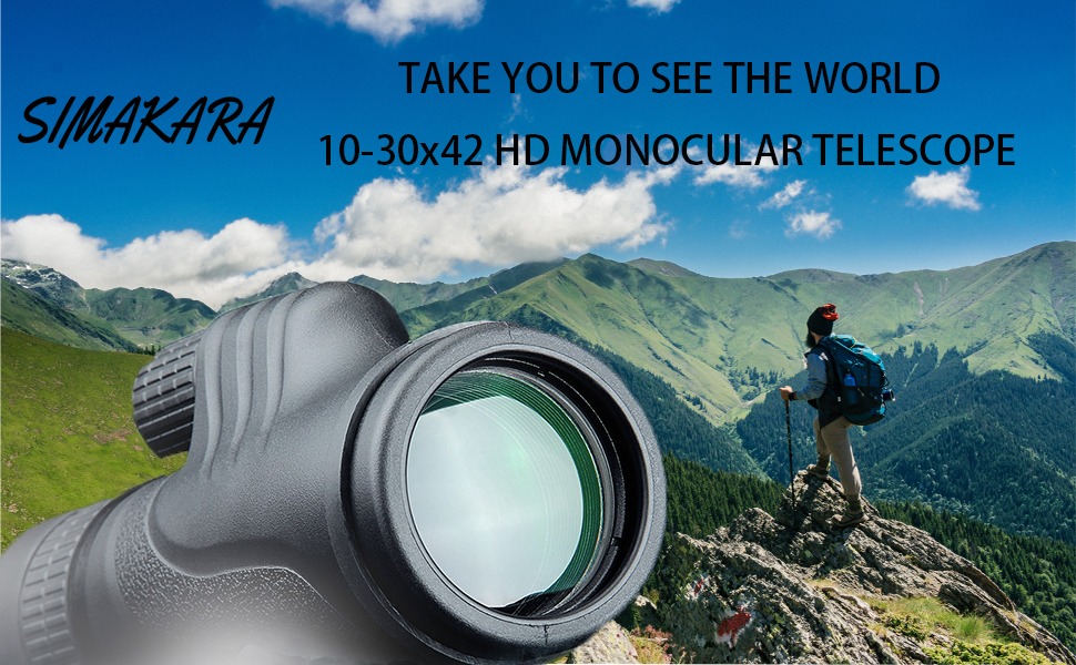 High Power Prism Monocular Telescope With Low Night Vision, 10-30X42 HD - View #7