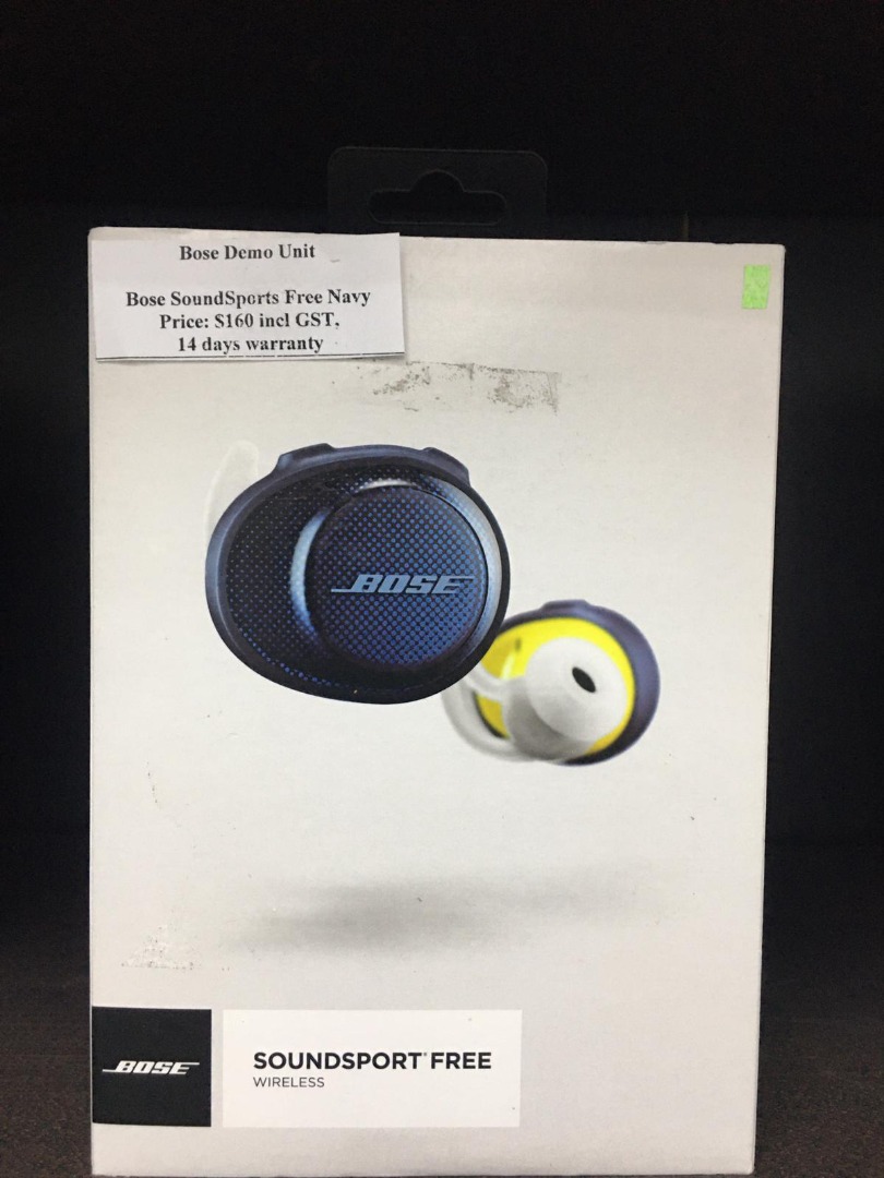 Bose Soundsport Free Wireless Navy Audio Earphones on Carousell