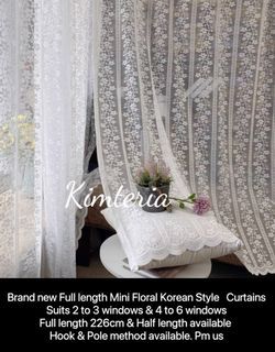 💜Brand new Korean Style mini floral full length curtains