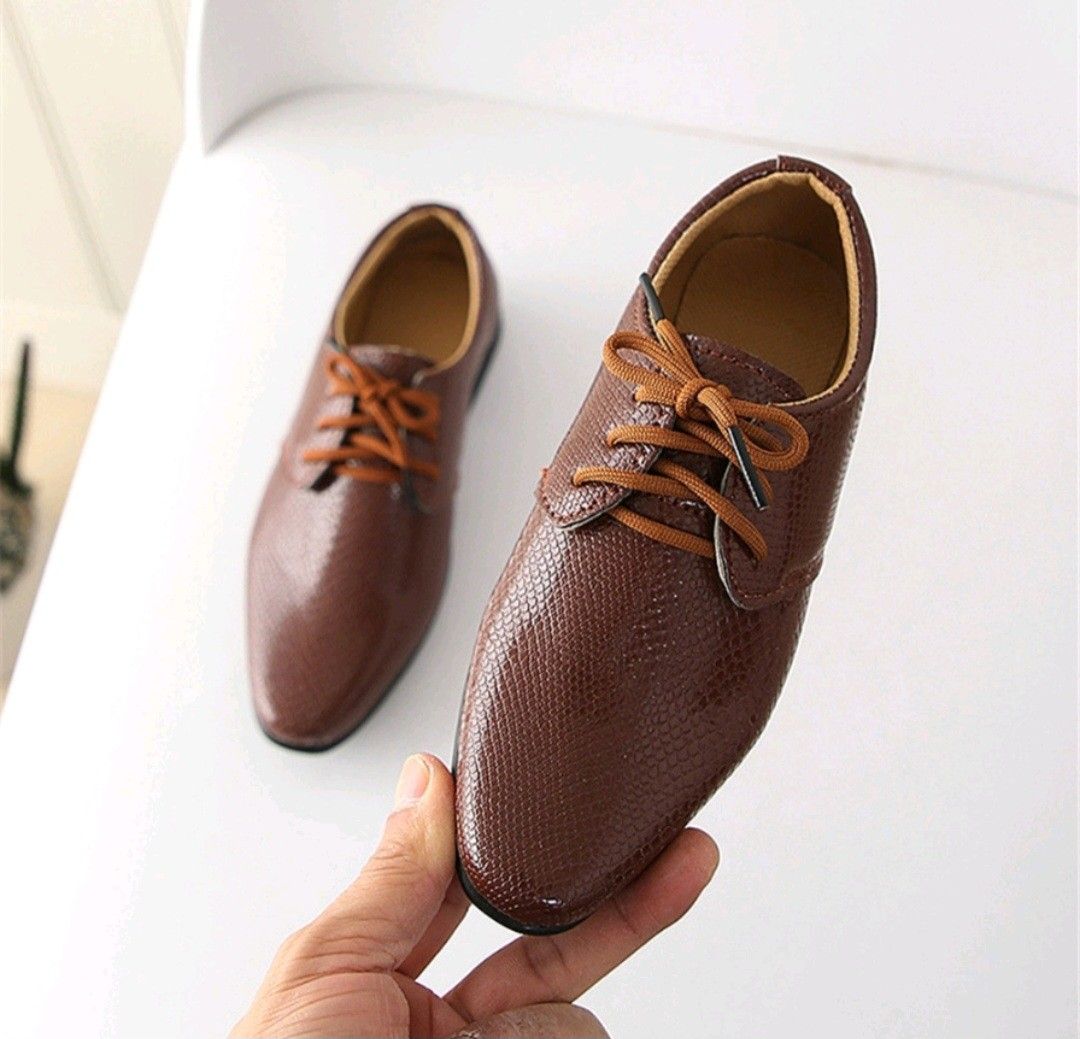 Children Brown Leather Shoes Size 29 Insole 19.5cm Babies