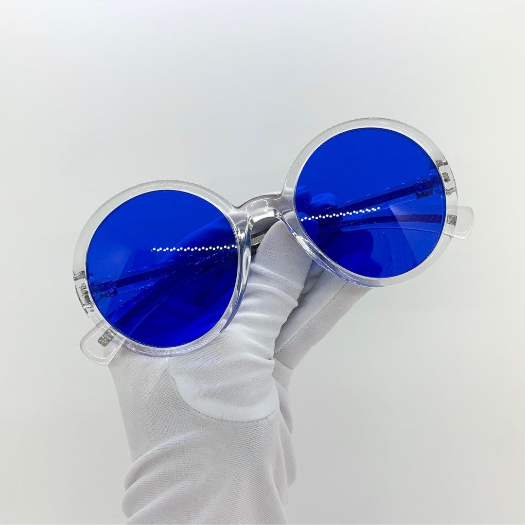CHANEL Round Sunglasses CH4232 SilverBlue at John Lewis  Partners