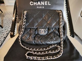 Chanel Taupe Gray-Beige Chain Around Crossbody Flap Bag SHW