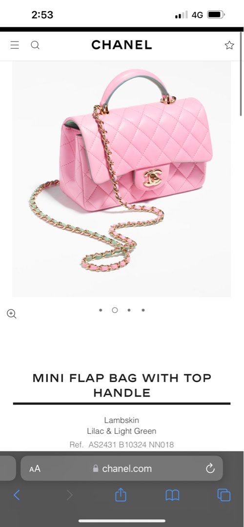 Pink and green chanel bag sales