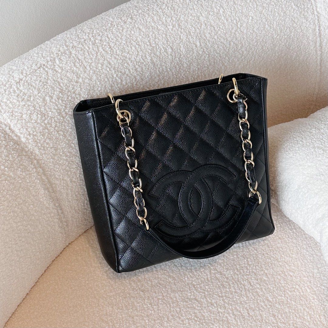 Chanel Vintage Petite Shopper Tote (PST) in Black Caviar GHW