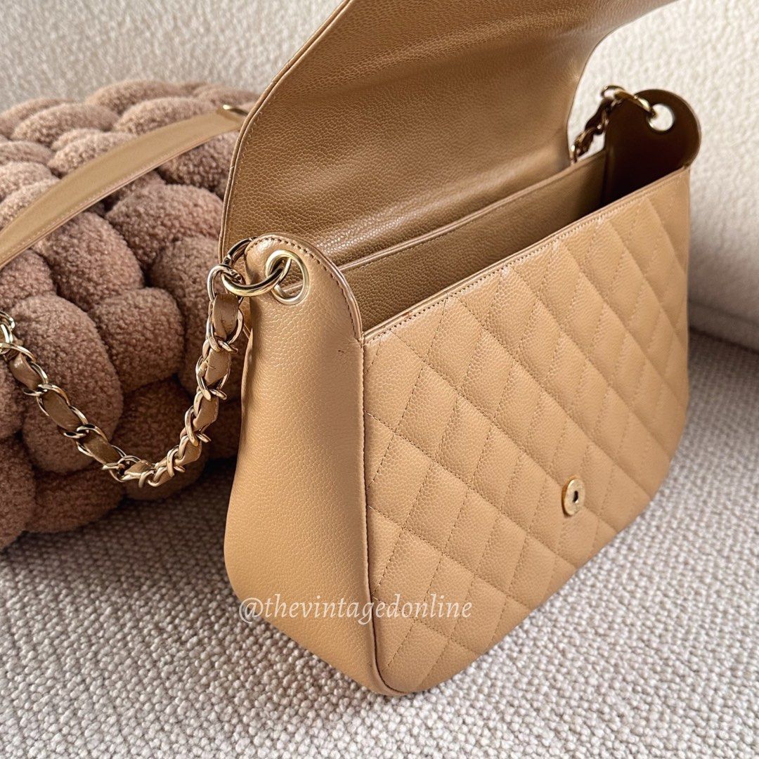 Chanel Double Flap Medium Size Caramel Lambskin with Light Gold Hardware  Microchip Year 2022, Luxury, Bags & Wallets on Carousell