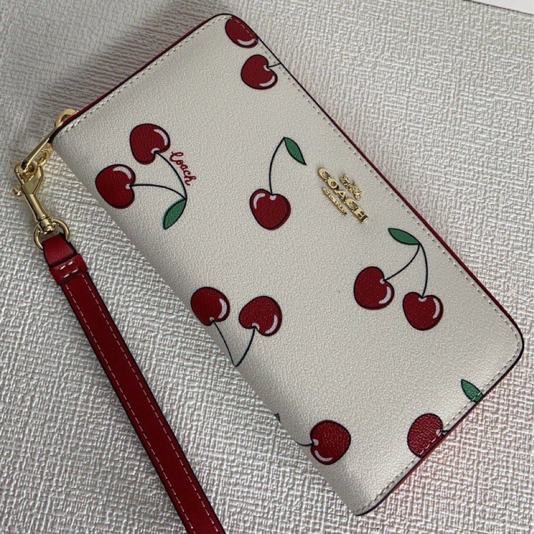 Coach Cherry Long Wallet, Women's Fashion, Bags & Wallets, Wallets