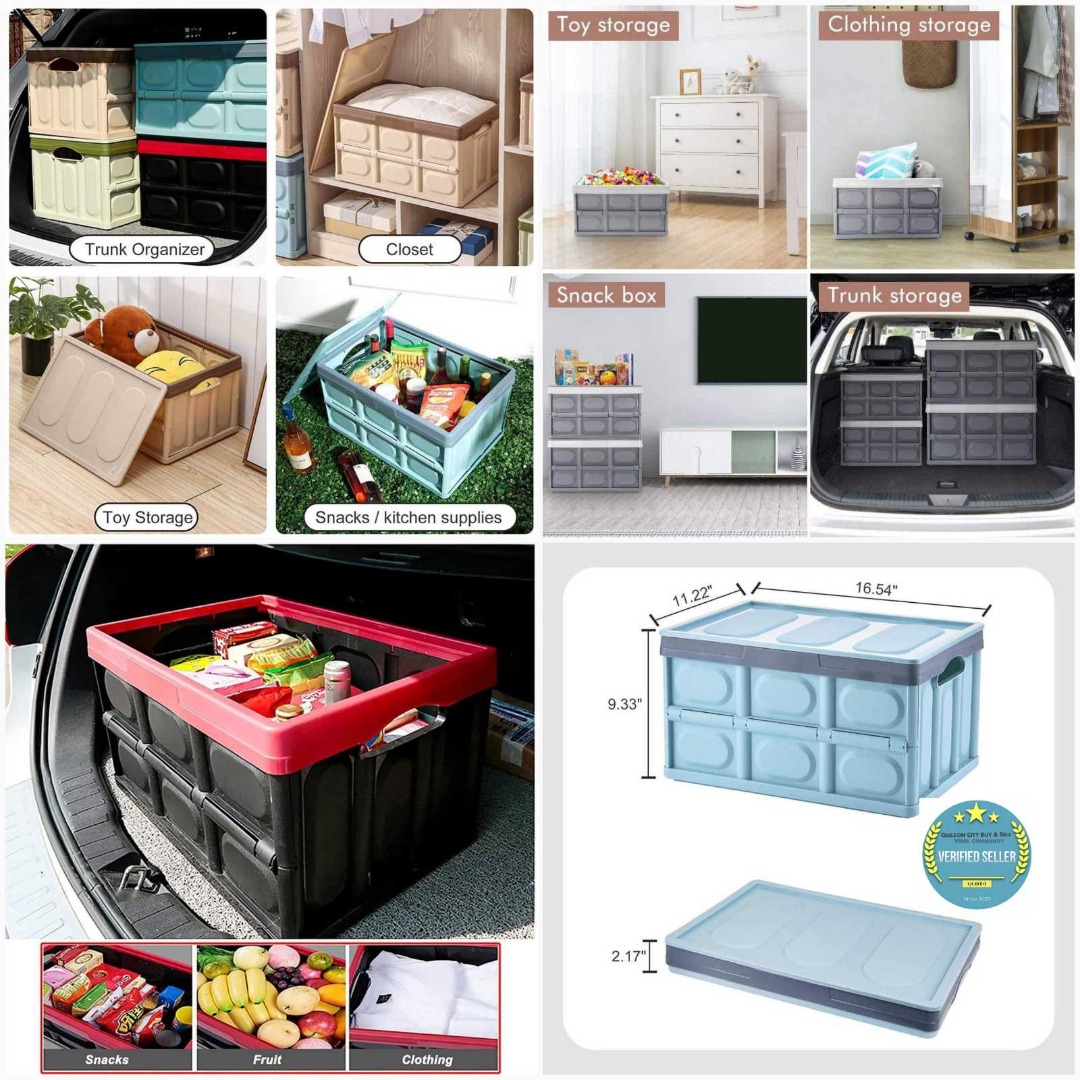 Collapsible Storage Boxes with Lid, Furniture & Home Living, Home Improvement & Organization