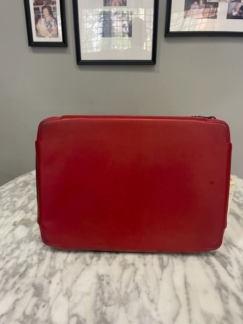 Red leather laptop case Clearance