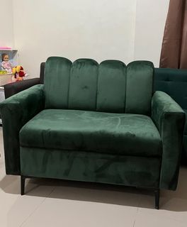 Dark Green Velvet Accent Chair 40x26x38 inches