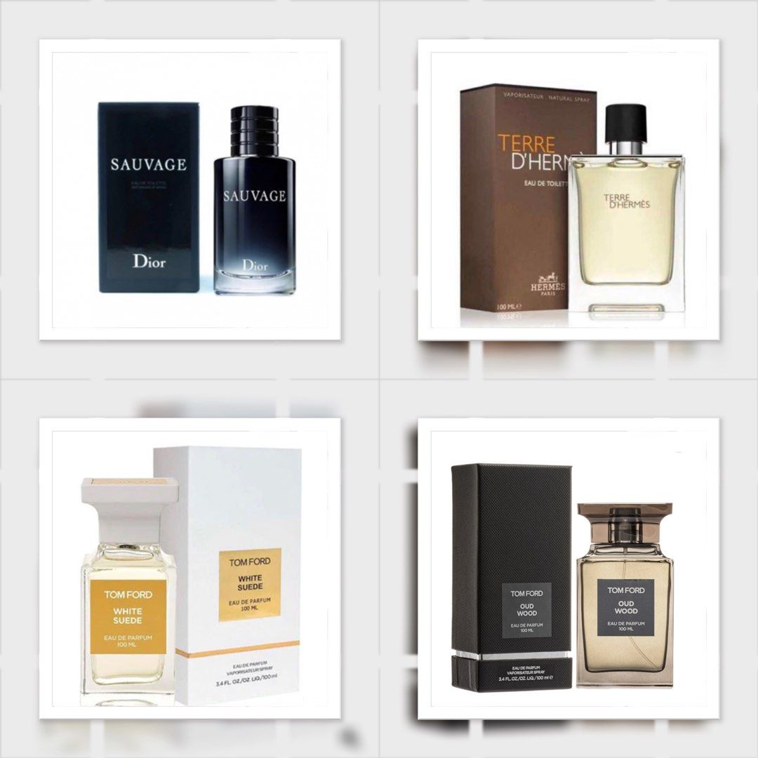 Dior Sauvage #Hermès Terre d'Hermès #Tom Ford White Suede#Tom Ford Oud Wood,  美容＆化妝品, 健康及美容- 香水＆香體噴霧- Carousell