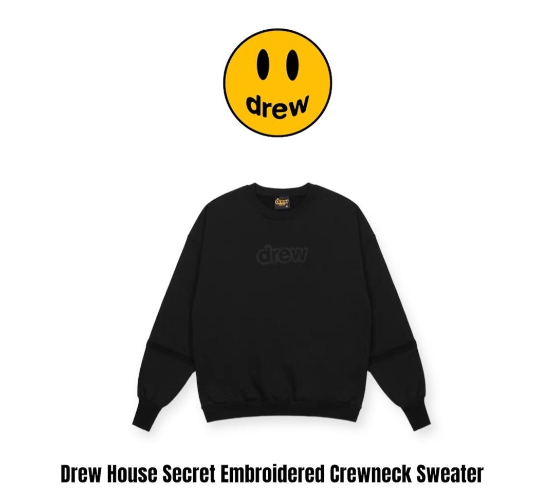 drew house SECRET EMBROIDERED CREW NECK-