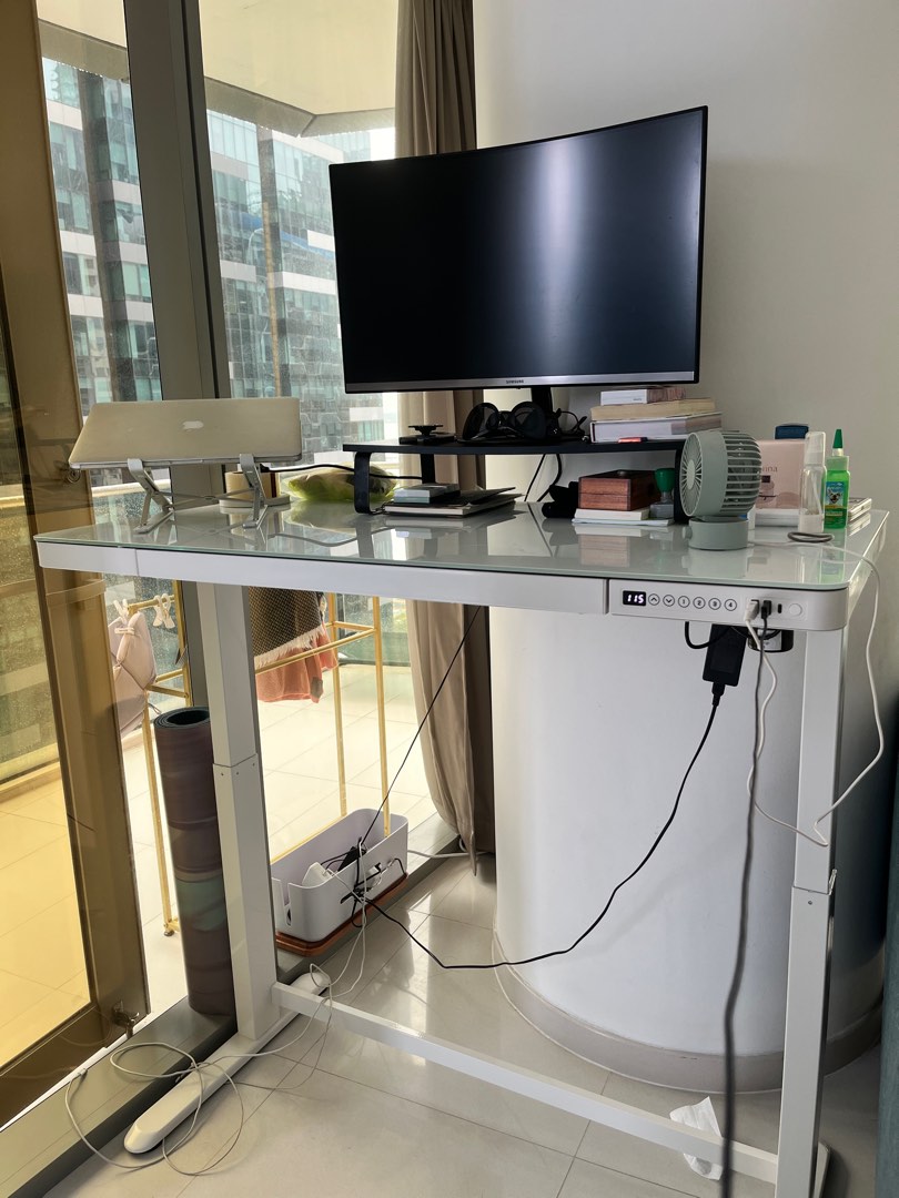 Electric Height Adjustable Desk, Furniture & Home Living, Furniture ...