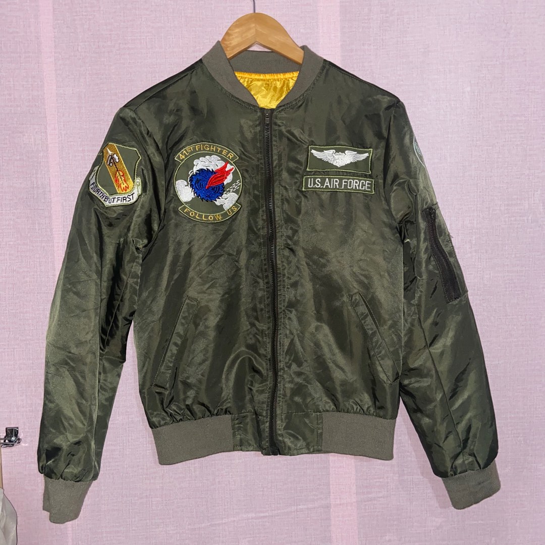 Flight Army Bomber Jacket on Carousell