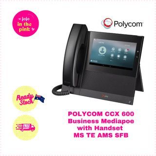 FREE SHIPPING POLYCOM CCX 600 BUSINESS MEDIAPOE PHONE WITH HANDSET MS TE AMS SFB
